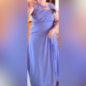 18W periwinkle Alfred Angelo gown.